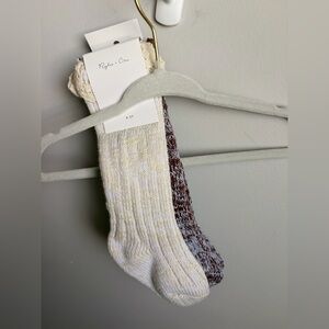 Rylee + Cru Kids Casual Socks - Cream and Brown Mix
